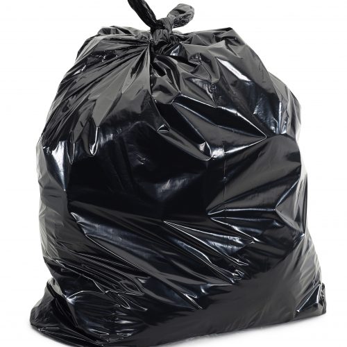 black trash bag